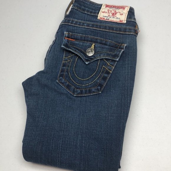 RARE TRUE RELIGION JULIE SKINNY JEANS 26x32 MADE IN USA 🇺🇸 - Picture 1 of 13